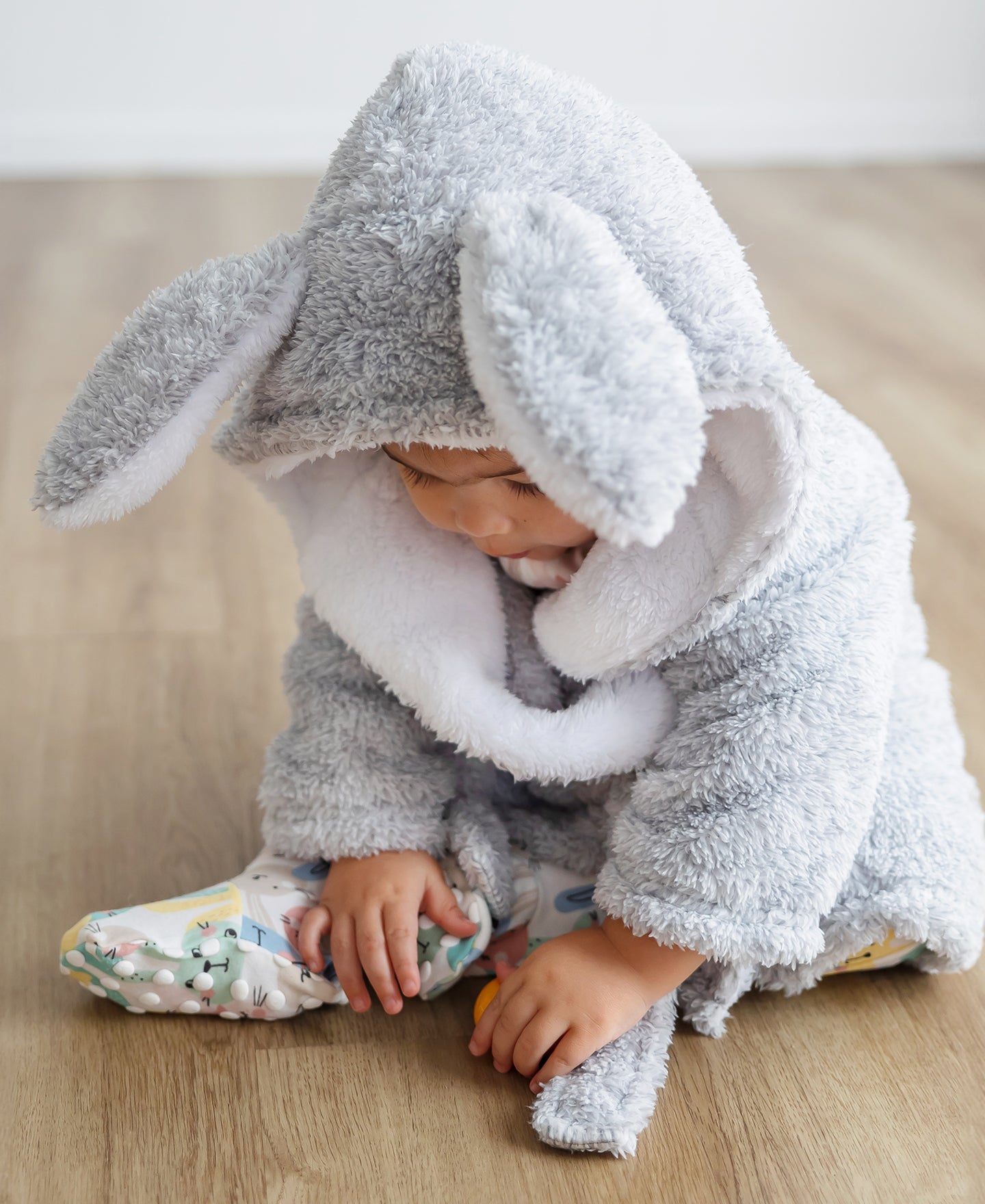 Everyday Supersoft Dressing Gown with Hood - Grey