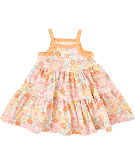 Babies' Knit Dress in White Floral | Postie