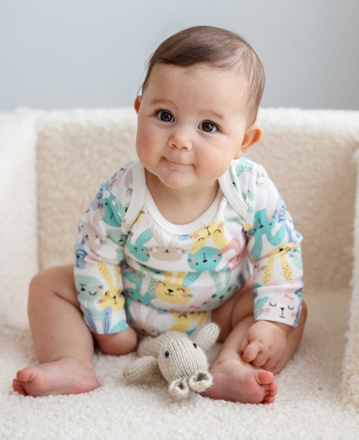 Babies' Long Sleeve Bodysuit in Multi Bunnies | Postie