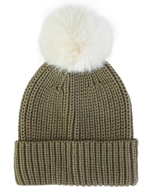 Babies' Pom Pom Beanie in Vetiver Green | Postie