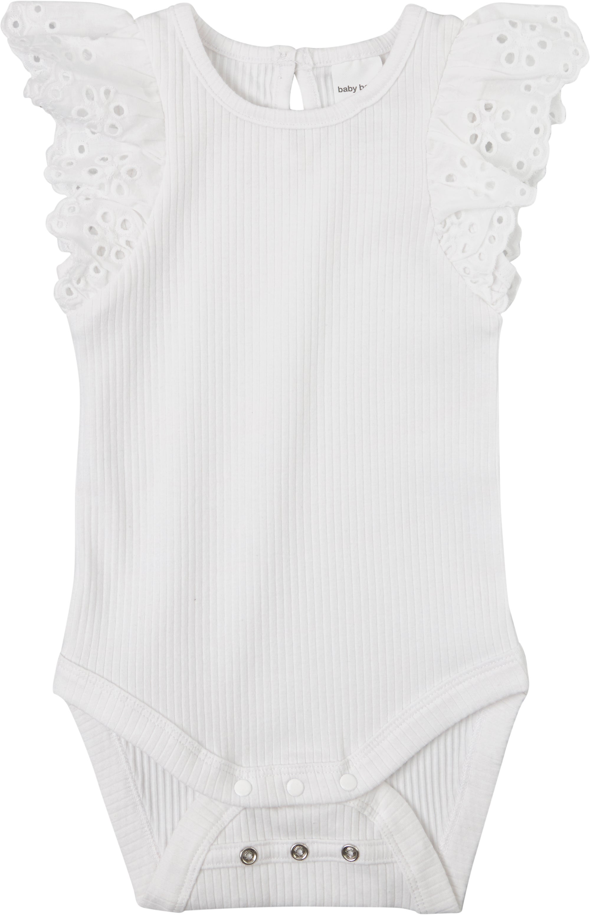 White ribbed discount baby bodysuit