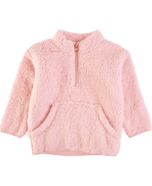 Babies' ½ Zip Teddy Jumper in Pink | Postie