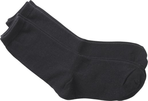 Kids' 2 Pack Crew School Socks in Black | Postie