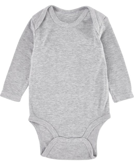 Infant Thermo Thermal Long Sleeve Bodysuit in Grey Marl/white