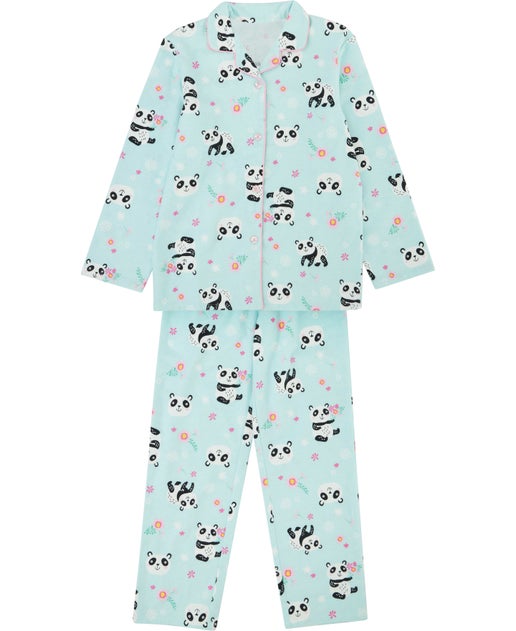 Kids' Flannel Pyjamas in Spun Sugar Panda | Postie