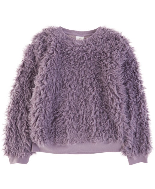 Kids' Fluffy Sweat in Dusty Grape | Postie