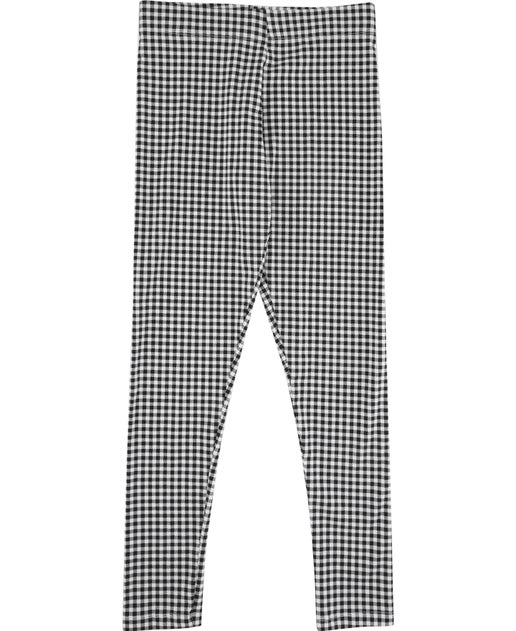 Kids' Full Length Printed Leggings in Black Gingham | Postie