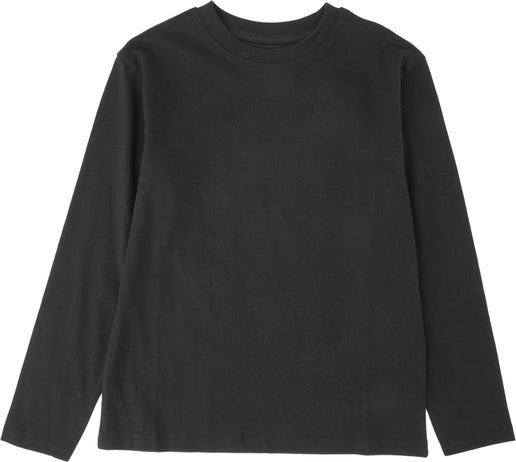 Kids' Plain Long Sleeve Tee in Black | Postie