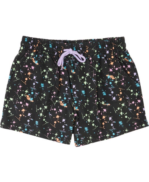 Kids' Print Knit Shorts in Black Splatter | Postie