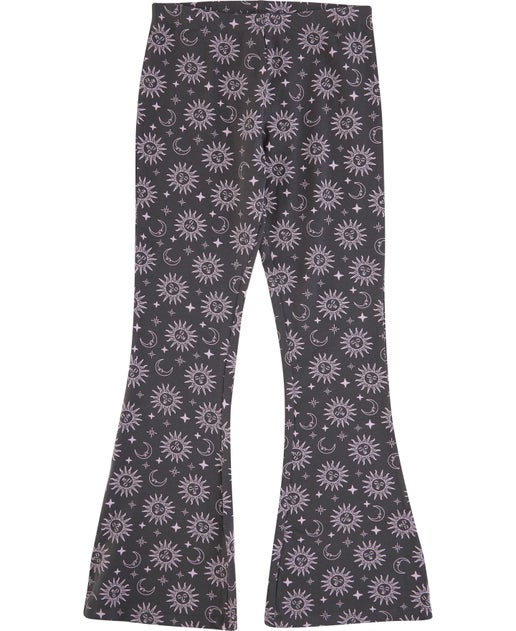 Flared leggings - Black/Floral - Kids