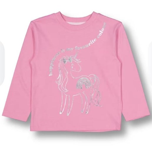 Little Kids' Long Sleeve Print T-shirt in Moonlight Mauve Uni | Postie