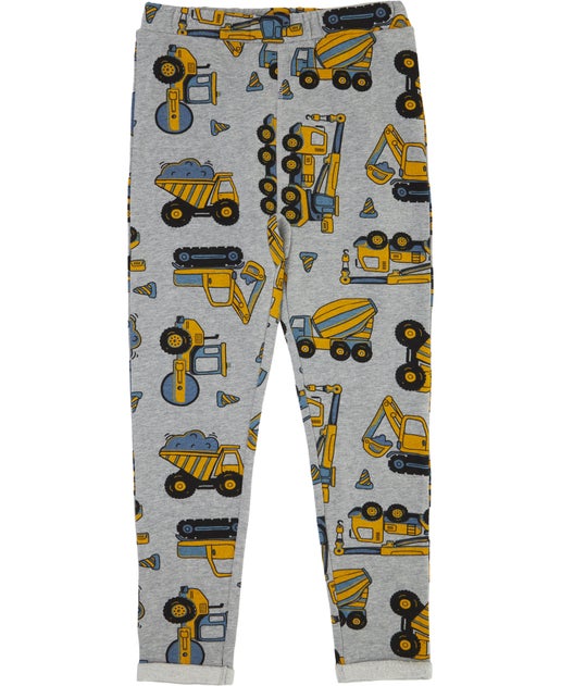 Little Kids' Fleece Backed Drop Crotch Legging in Construction | Postie