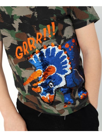 dinosaur flip sequin shirt