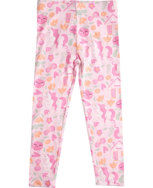 Little Kids' Full Length Printed Legging in Pink Aop | Postie