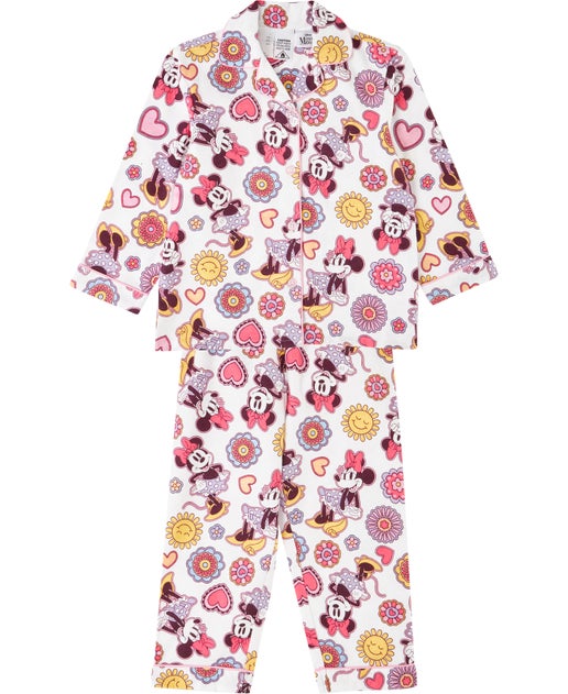 Little Kids' Licensed Character Flannel Pyjamas in Minnie Sunny Floral ...
