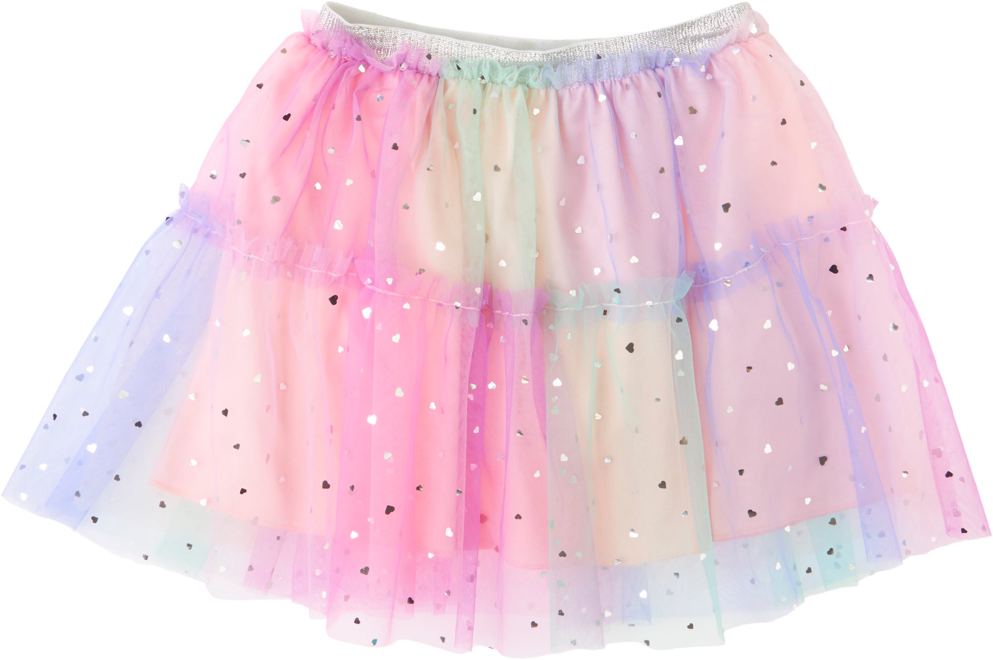 Pink rainbow sequin tulle cheap skirt