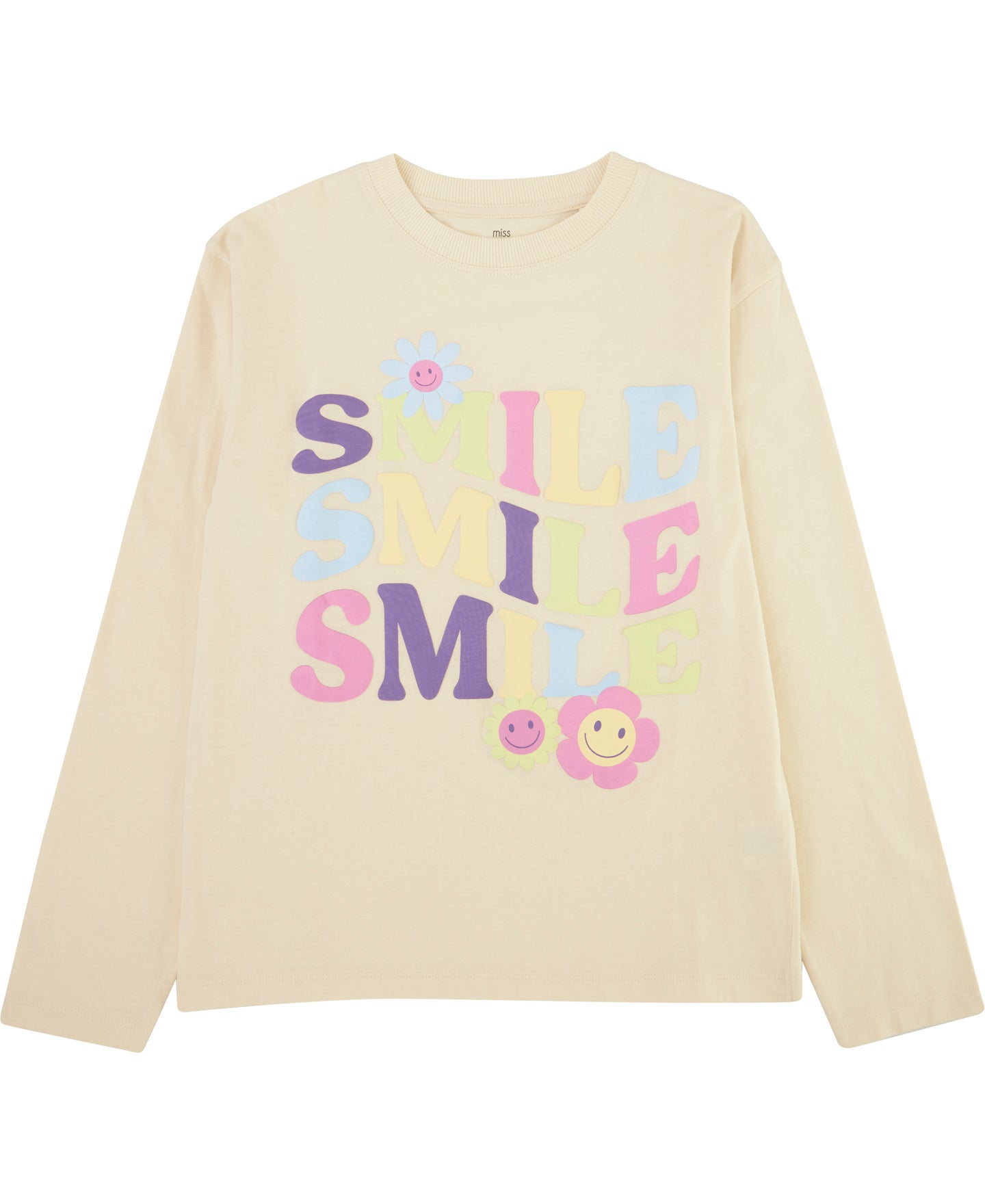 Kids' Puff Print Tee in Birch/smiles