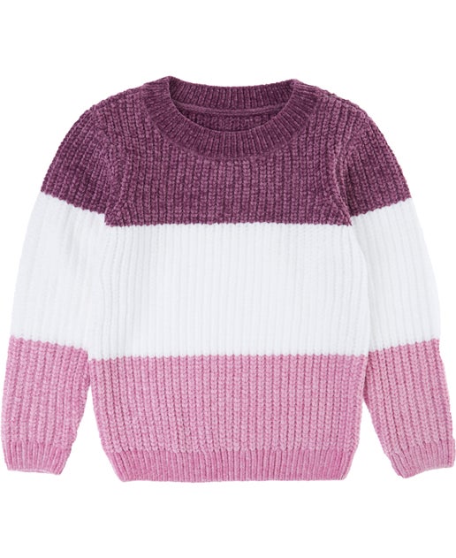 Little Kids' Spliced Chenille Jumper in Pink Splice | Postie