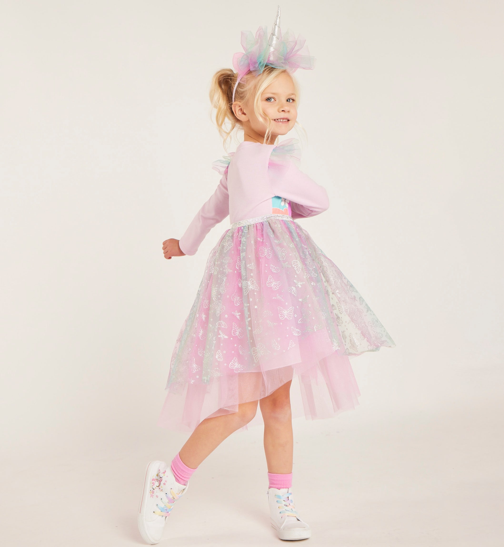 Set Unicorn Girl Flower Rainbow Dress | Unilovers