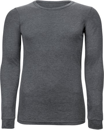 Men's Thermo Crew Neck Thermal Top in Charcoal Marle