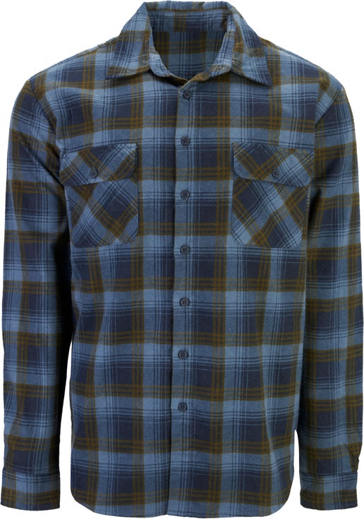 Men's Flannel Shirt in Navy/khaki/light Blue | Postie