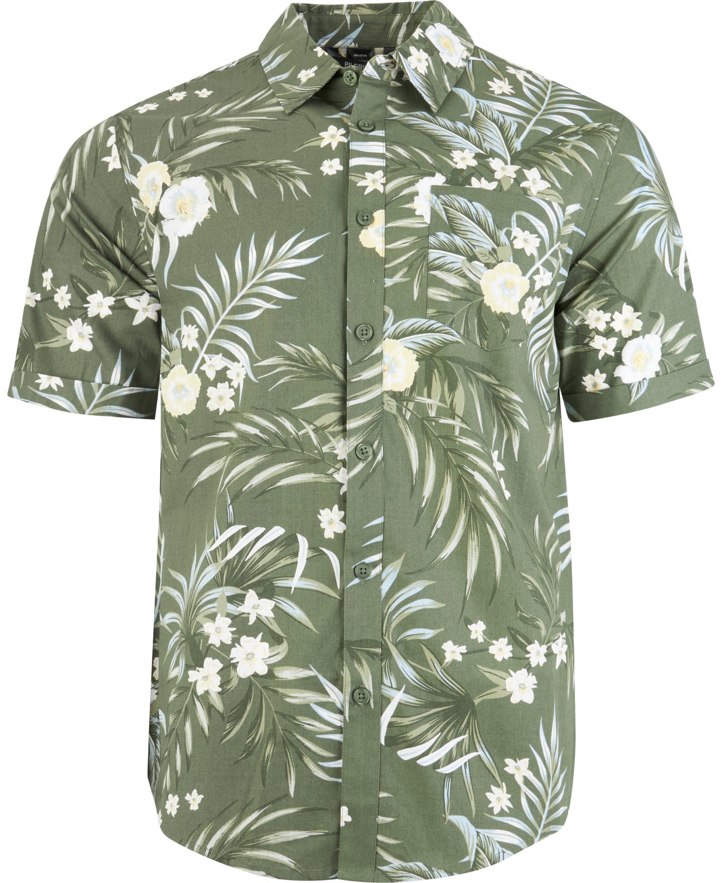 Tropical short sleeve button on sale up