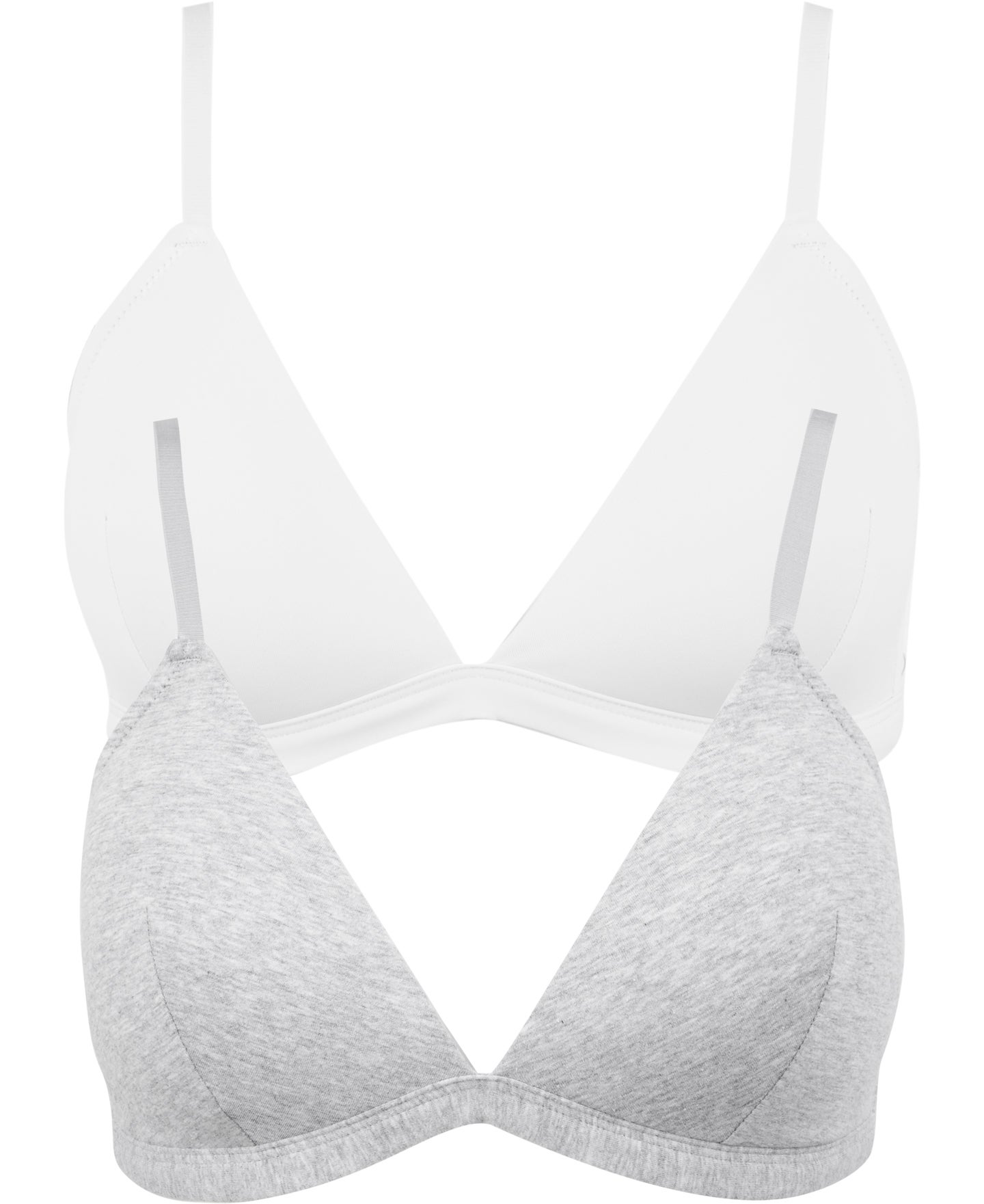 Women's Teen 2 PK Madison Wirefree Bra in Grey/white