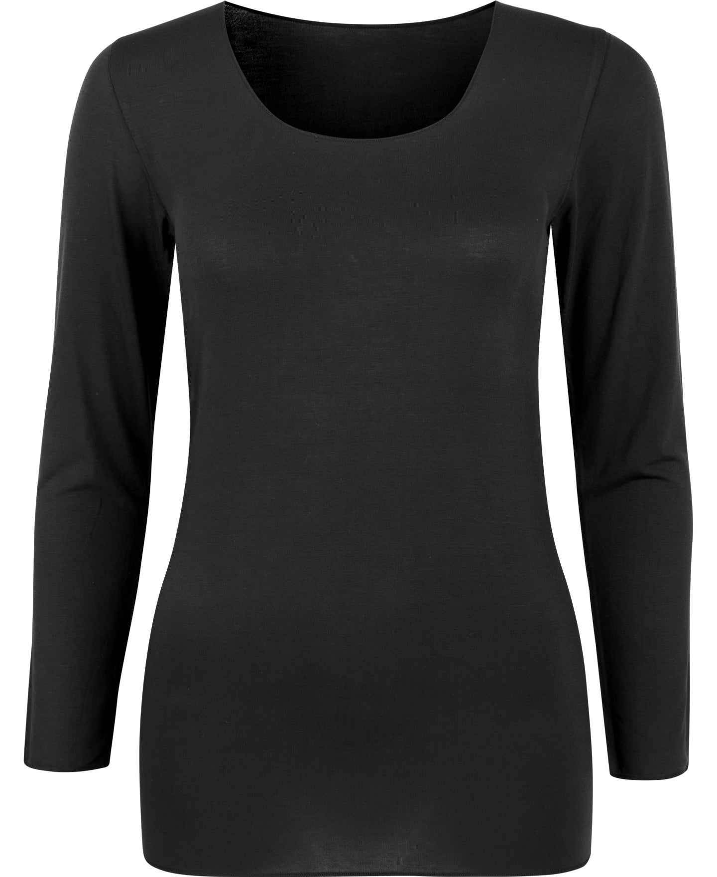 Black Thermal Long Sleeve Top, Women