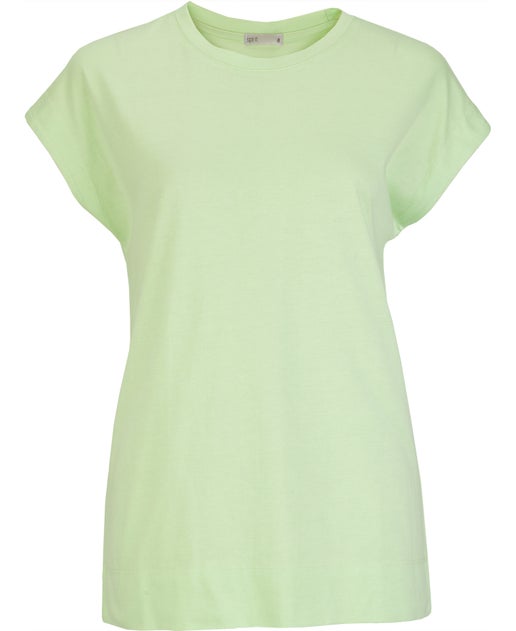 Women's Drop Shoulder Boxy Tee in Lime Green | Postie