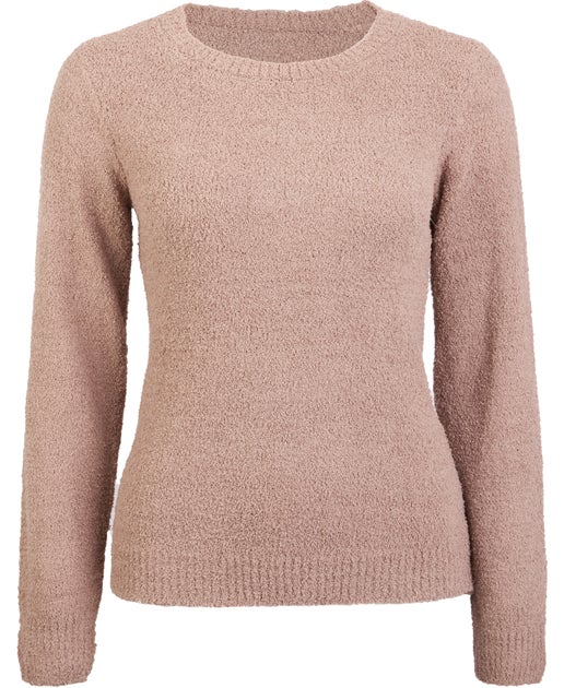 Women's Fluffy Crew Neck Jumper in Natural | Postie