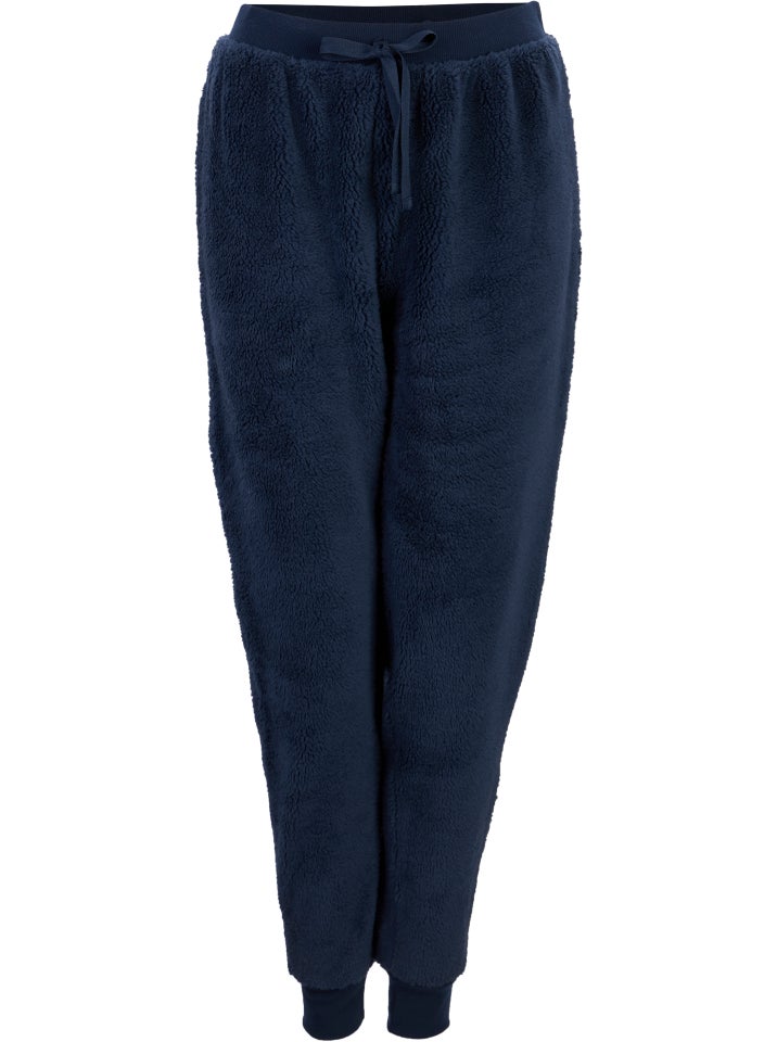 Women's Fluffy Jogger Lounge Pants in Navy