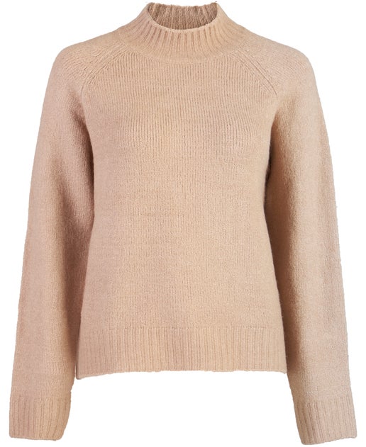 Women's High Neck Knit Jumper in Natural | Postie