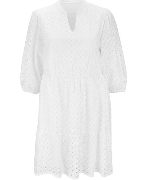 Women's Isobelle Broderie Dress in White | Postie