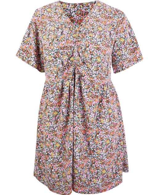 Women's Isobelle Ruched Tie Front Dress in Floral Print | Postie