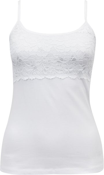 Women's Lace Front Cami in White