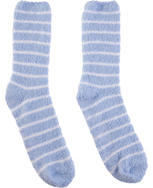 Women's Marshmallow Bed Socks in Stripe | Postie