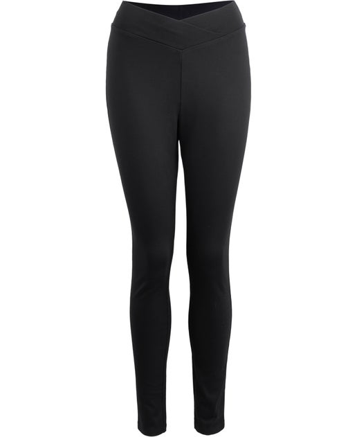 Women's Ponte Cross Waist Pant in Black | Postie