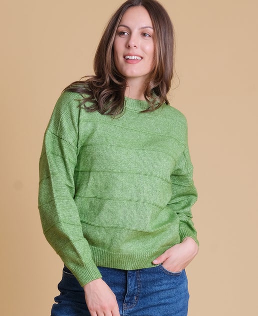 Women's Rib Stitch Jumper in Green | Postie