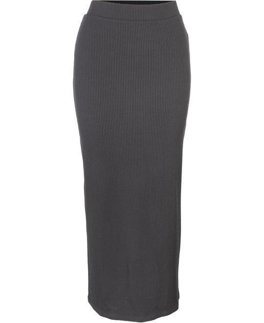 Women's Ribbed Tube Skirt in Charcoal | Postie