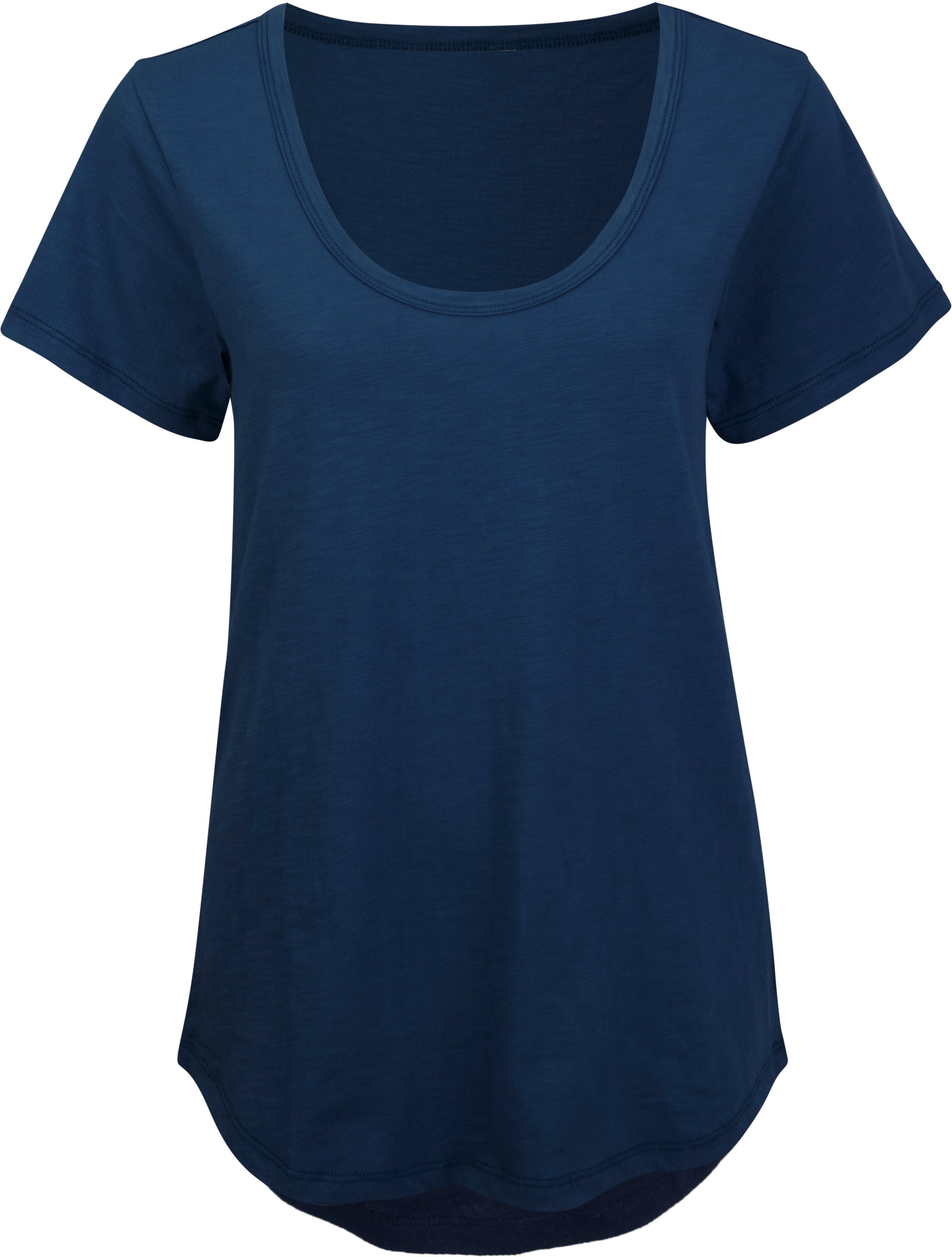 Women'S Scoop Neck Slub Tee In Navy Blazer | Postie