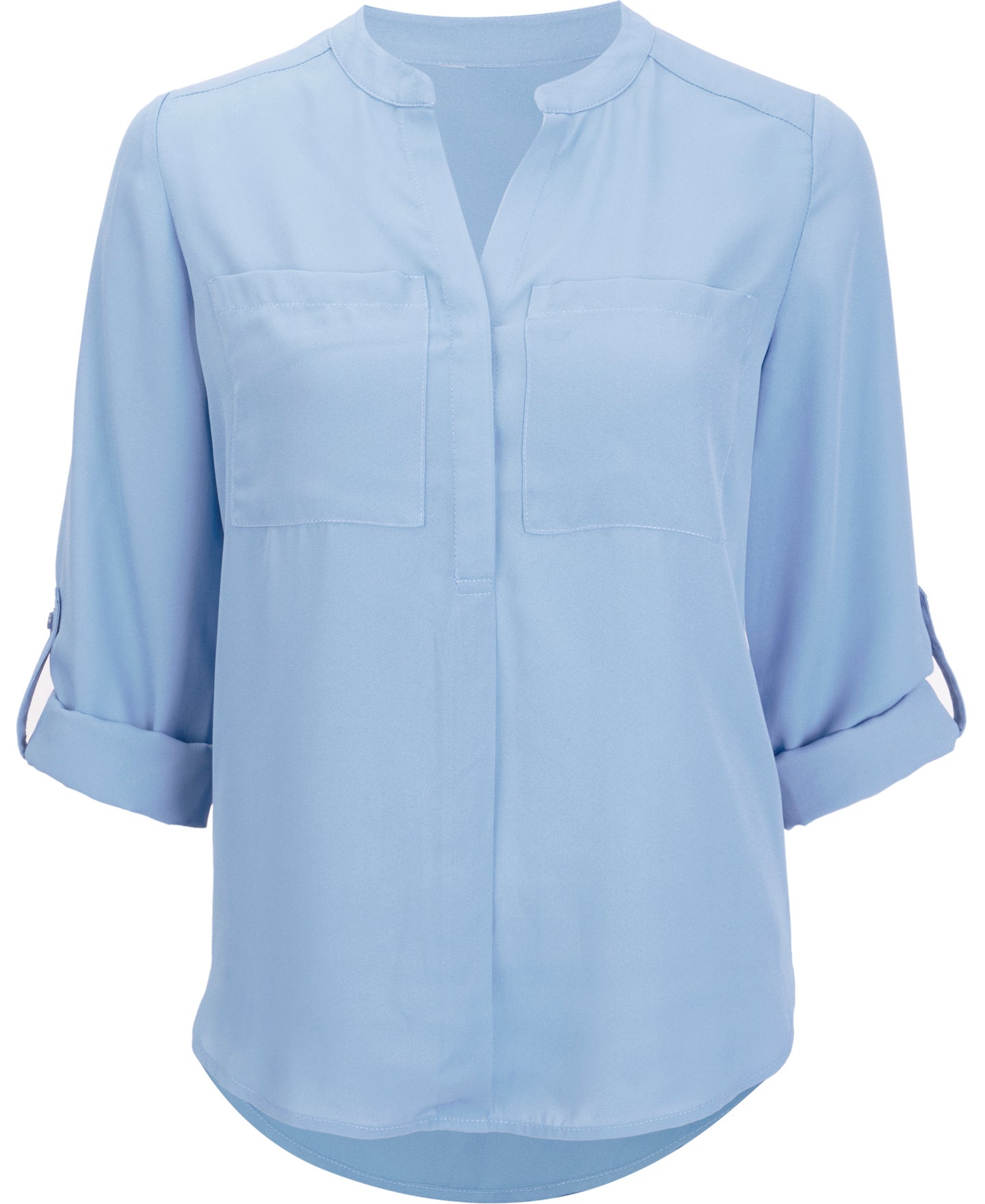 womens pale blue blouse