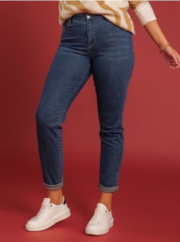 Women's Slim Leg Girlfriend Jeans in Denim