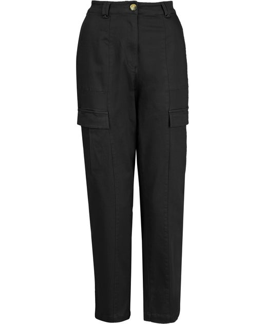 Women's Tapered Cargo Pants in Black | Postie