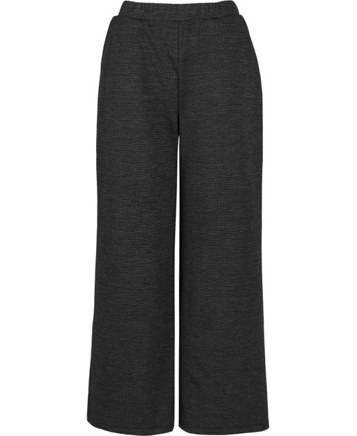 Women's Wide Leg Jacquard Pants in Black | Postie