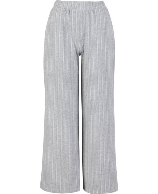 Women's Wide Leg Jacquard Pants in Grey | Postie